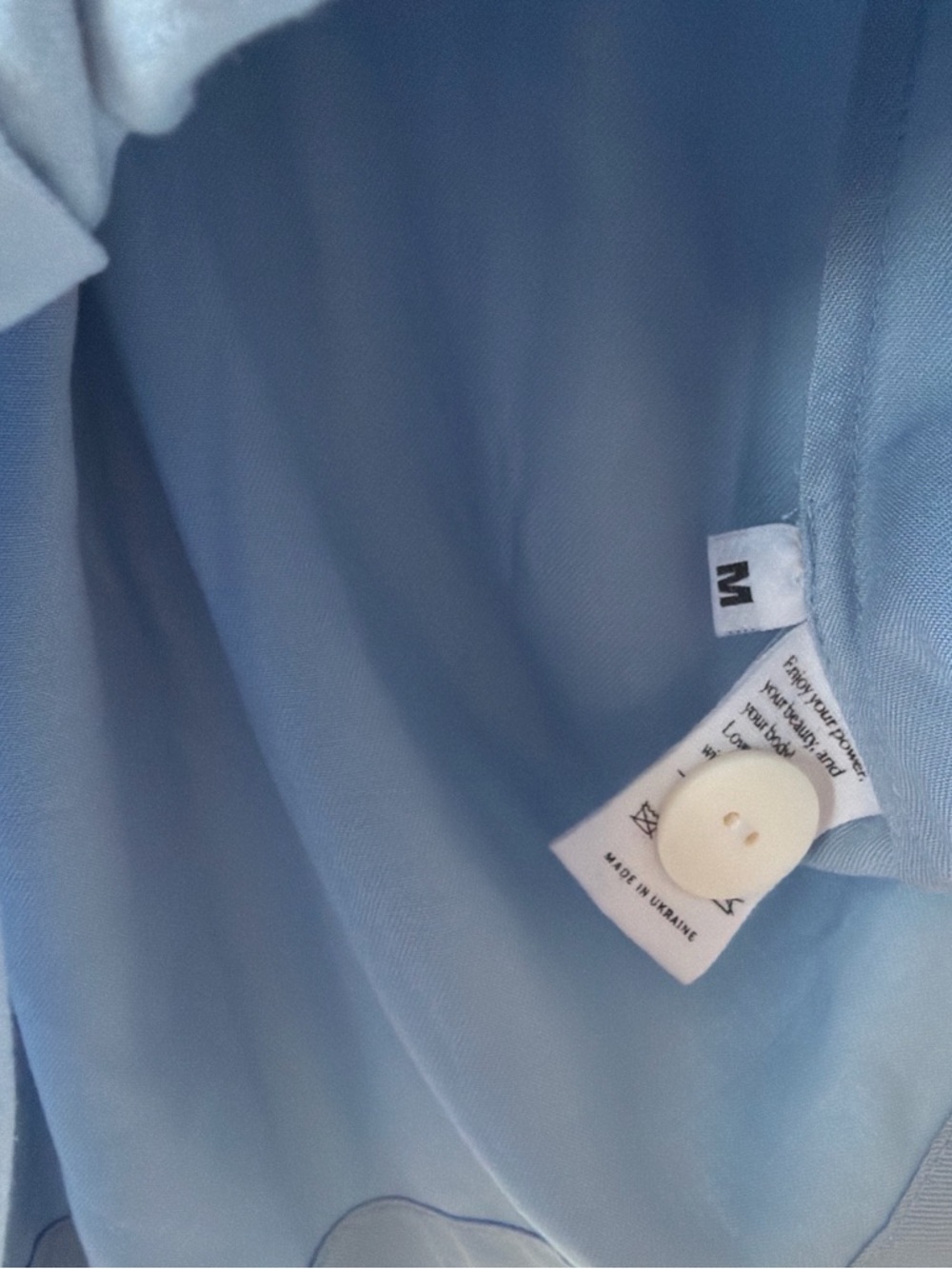Luxury ‘Sleeper’ Powder Blue Ruffle Cuff Pajama Shirt - Picture 5 of 7